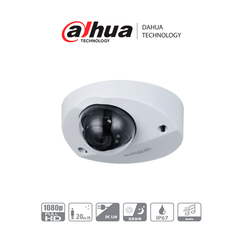 DAHUA HDBW3200F-M - Cámara Domo de 2 Megapíxeles/ Especial para DVR Movil / Lente de