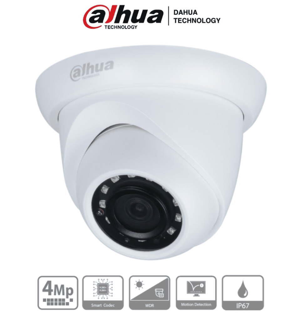 DAHUA IPC-HDW1431S - Camara IP Domo de 4 Megapixeles/ Lente de 2.8 mm/ 93 Grados de A