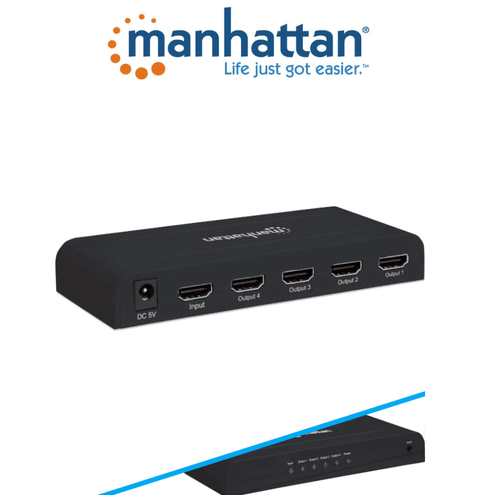 MANHATTAN 207515 - Splitter / Divisor de Video HDMI/ 1 Entrada y 4 Salidas/ Resoluci MANHATTAN 207515 - Splitter / Divisor de Video HDMI/ 1 Entrada y 4 Salidas/ Resoluci