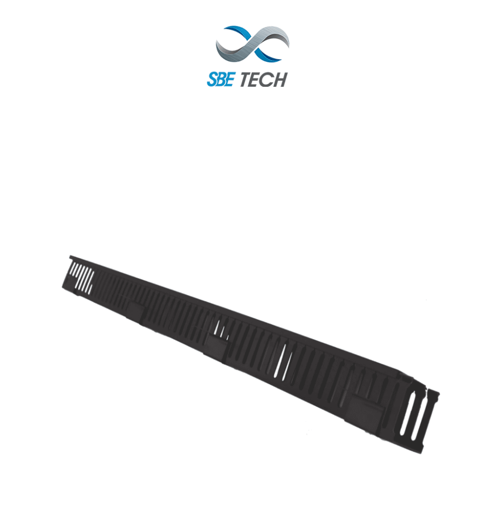 SBETECH OV20UR - Organizador de cable vertical de 20 UR con PVC negro y cubierta anti