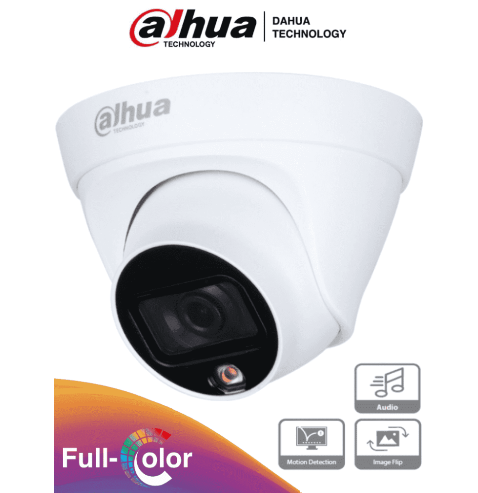 DAHUA IPC-HDW1239T1-A-LED-S5 - Camara IP Domo Full Color 2 Megapixeles/ Lente de 2.8m