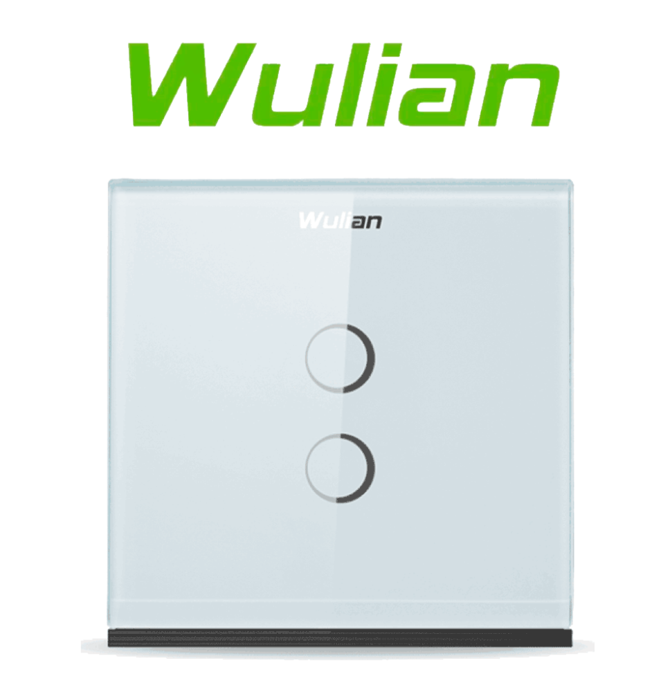 WULIAN SWITCHT2L - Apagador Inteligente tipo Europeo/ Touch con 2 Botones con Conexió