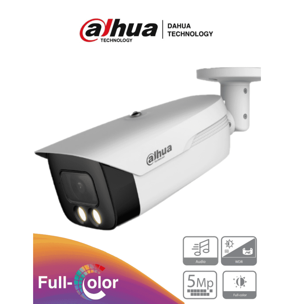 DAHUA HAC-HFW1509MHN-A-LED-0360B-S2 - Cámara Bullet Full Color de 5 MP con lente de 3