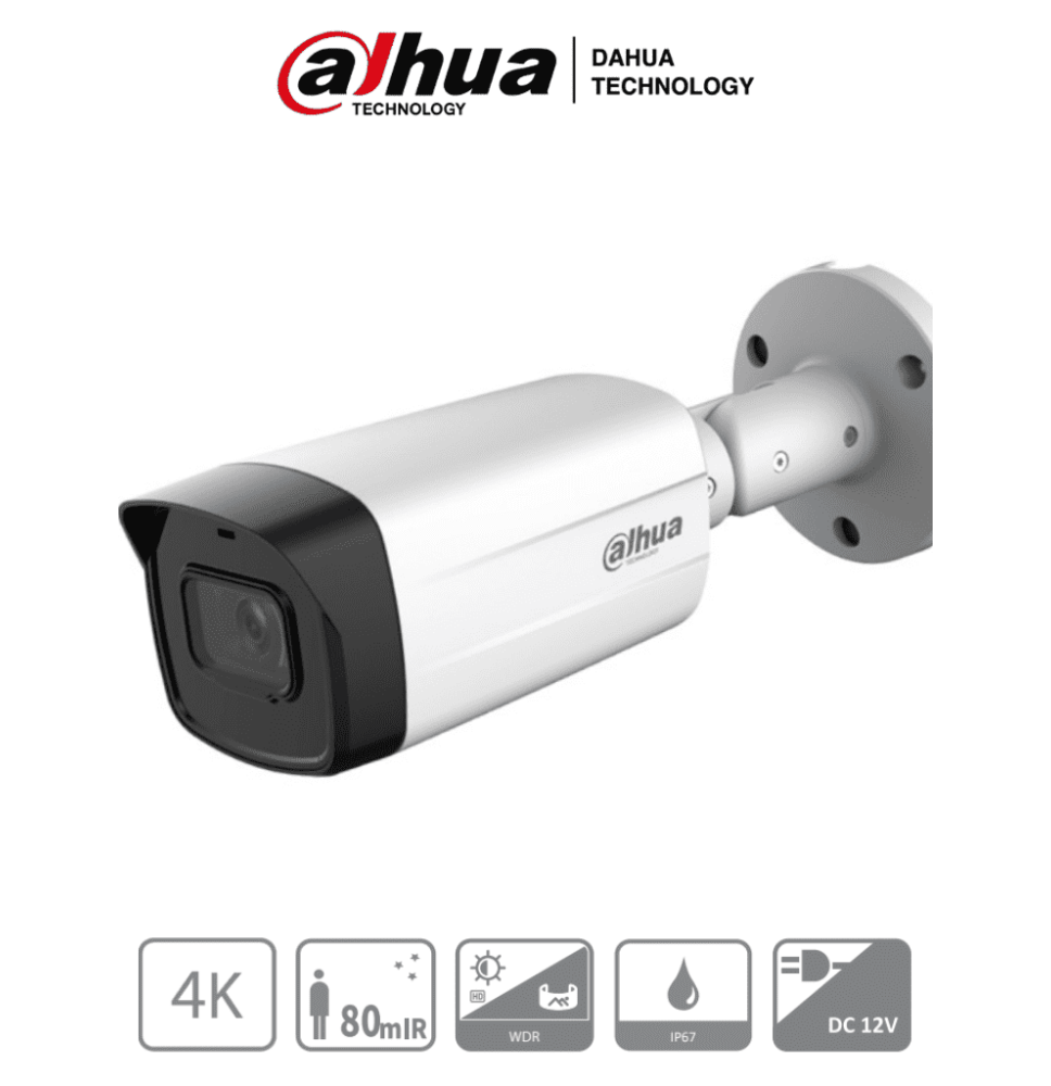 DAHUA HAC-HFW1801TM-I8 - Camara Bullet 4k/ 8 Megapixeles/ Super Adapt/ Lente de 2.8 m DAHUA HAC-HFW1801TM-I8 - Camara Bullet 4k/ 8 Megapixeles/ Super Adapt/ Lente de 2.8 m