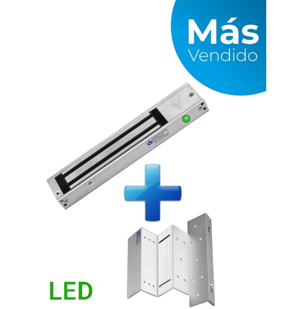 YLI YM280NLEDPAK - Paquete de Cerradura Magnética YM280N con Led y Soporte de Fijació