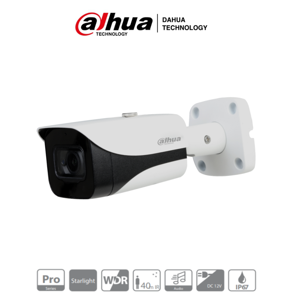 DAHUA HAC-HFW2241E-A- Cámara Bullet Starlight 1080p/ 2 Megapixeles/ 0.004 Lux a Color