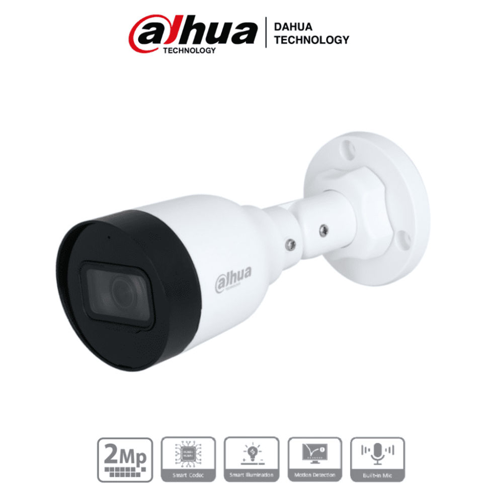 Dahua IPC-HFW1230S1-A-S5-Cámara IP Bullet de 2MP  lente de 2.8mm  ángulo de visión de