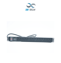 SBETECH SBE-TC010SPV -  PDU horizontal con 10 contactos polarizados  supresor de pico