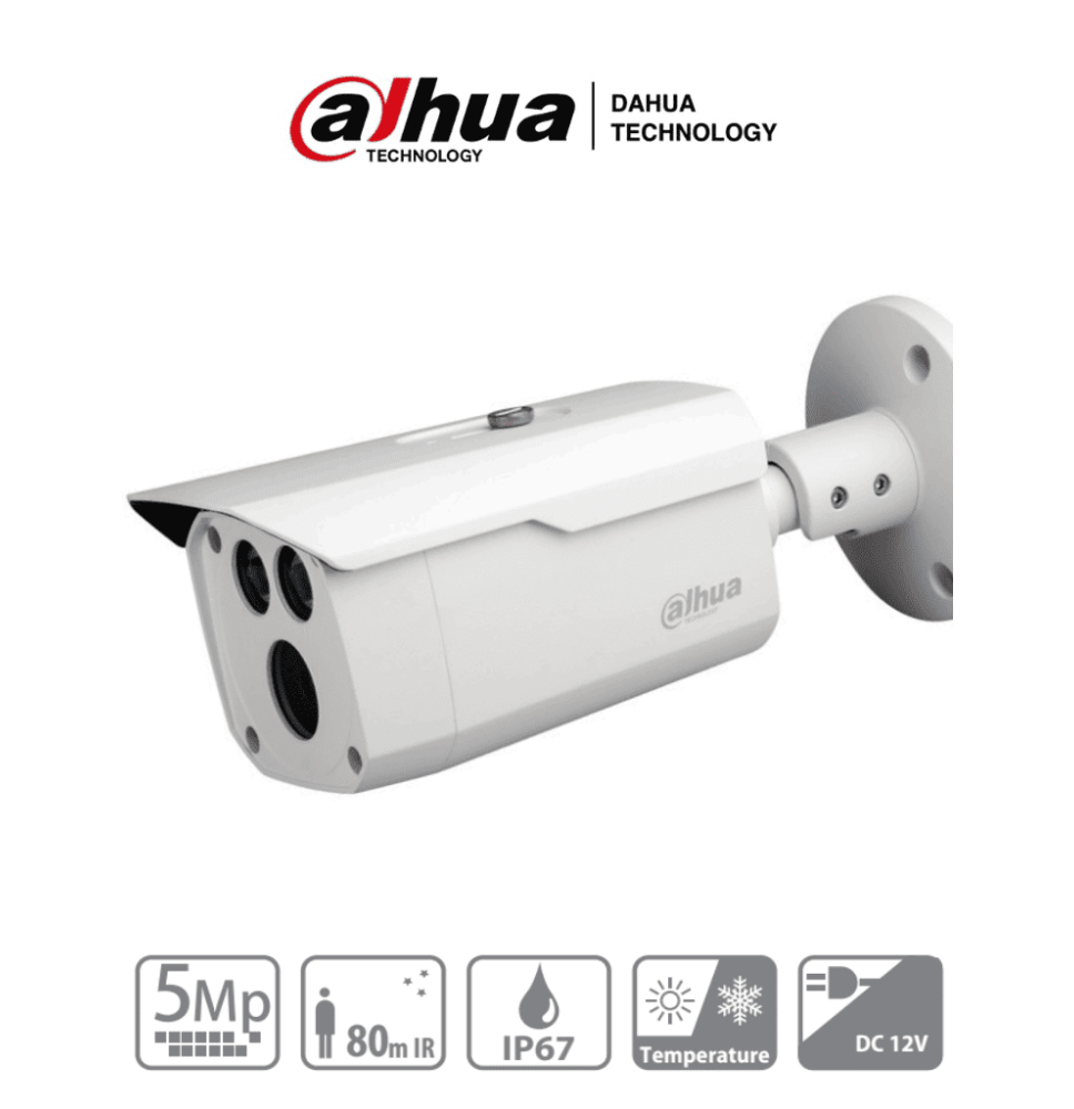 DAHUA HAC-HFW1500D - Camara Bullet de 5 Megapixeles/ Metalica/  Lente de 3.6 mm/ 92 G