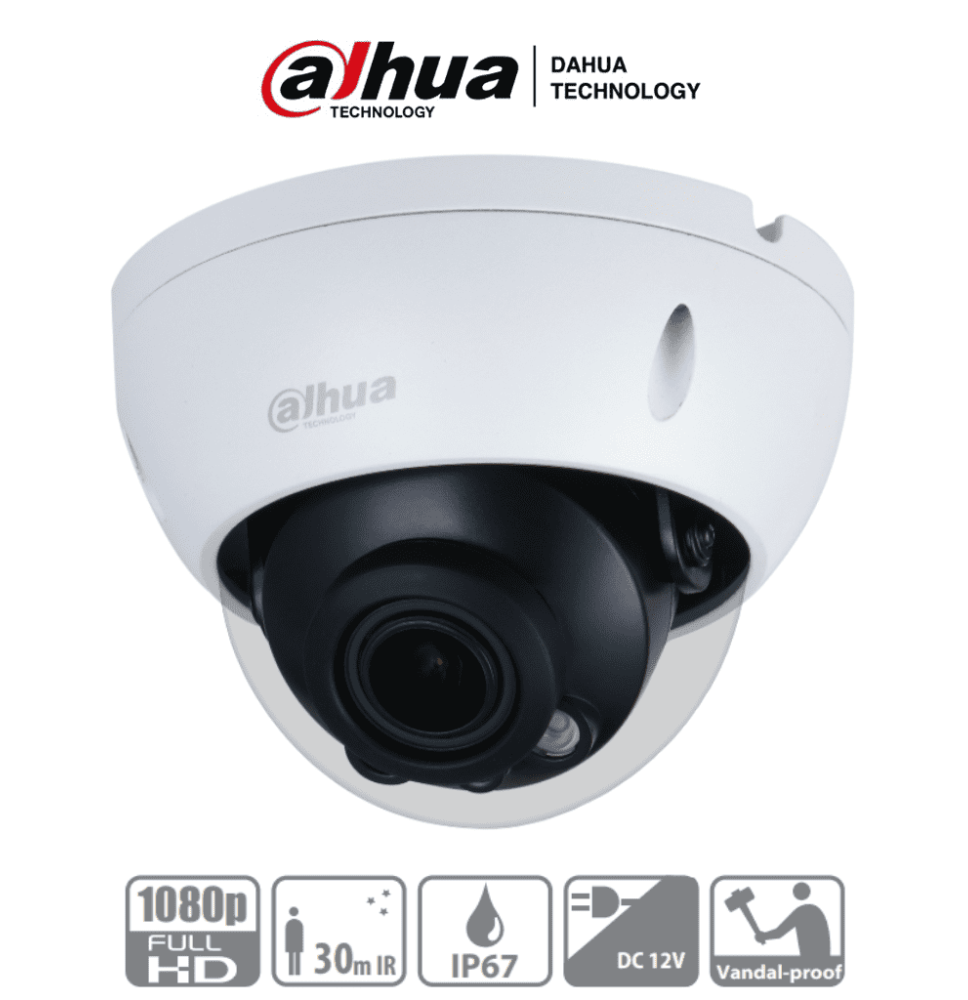 DAHUA HAC-HDBW1200R-Z- Cámara Domo Antivandálica de 2 Megapíxeles/ Lente Motorizado d