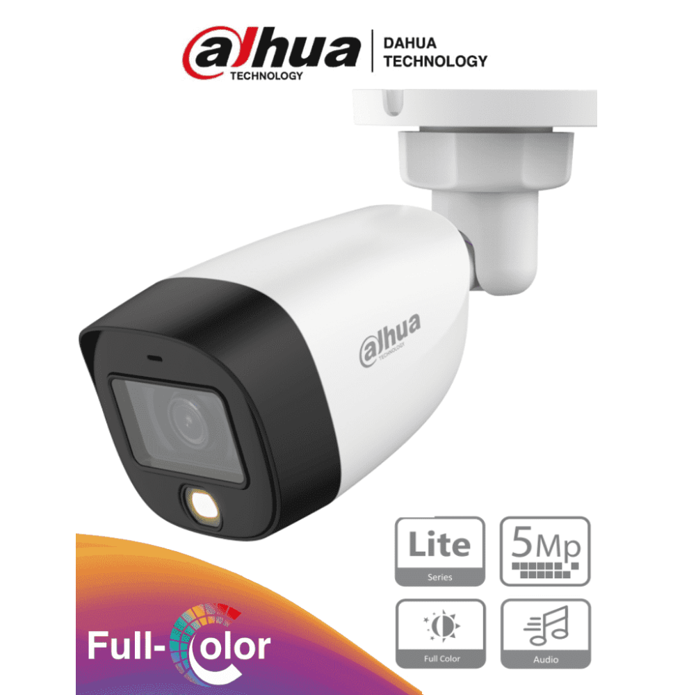 DAHUA HAC-HFW1509CN-A-LED - Cámara Bullet Full Color de 5 MP con lente de 2.8 mm y ap