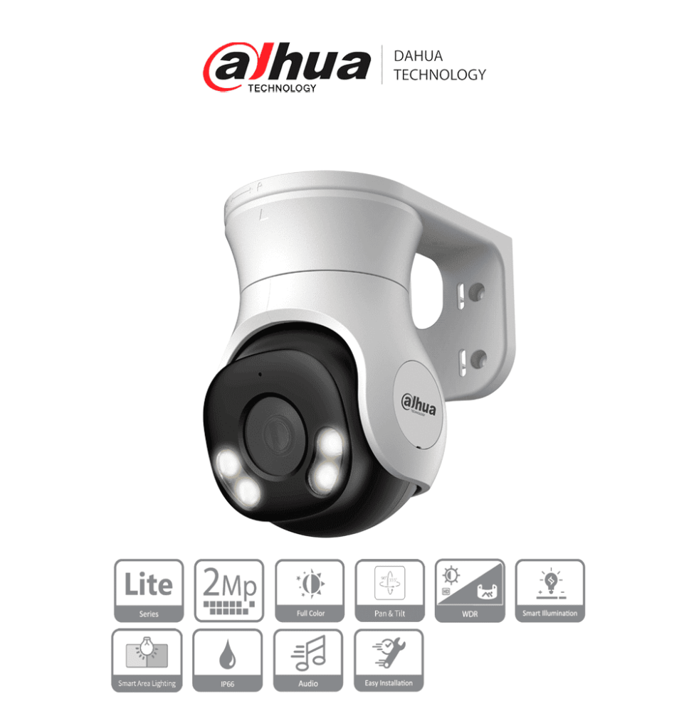 DAHUA HAC-PT1239A-A-LED - Camara PT de 2 Megapixeles HDCVI/ Full Color/ Lente de 2.8