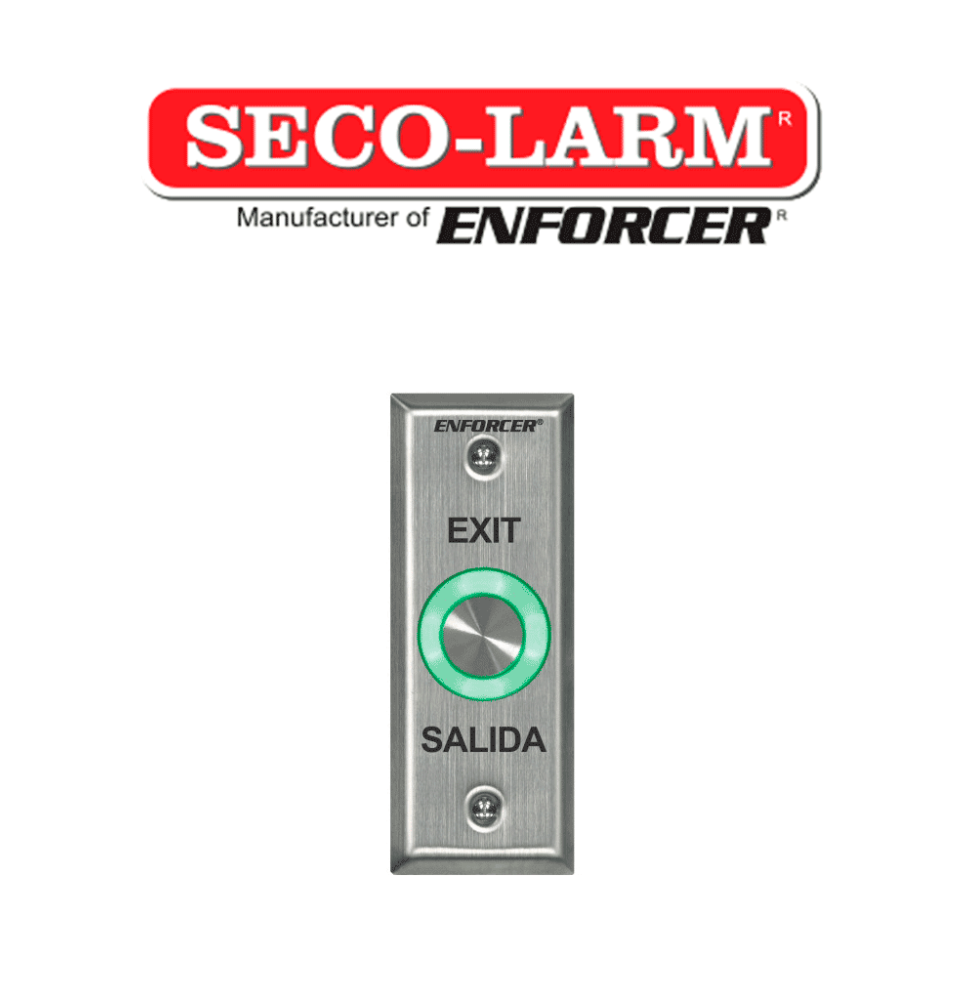 Seco-Larm SD6176SS1Q - Botón de salida piezoeléctrico de acero inoxidable IP 65 con L