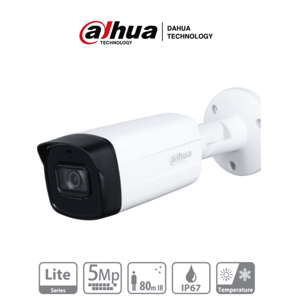 DAHUA HAC-HFW1500TH-I8 - Camara Bullet de 5 Megapixeles/ Lente de 3.6 mm/ 92 Grados d