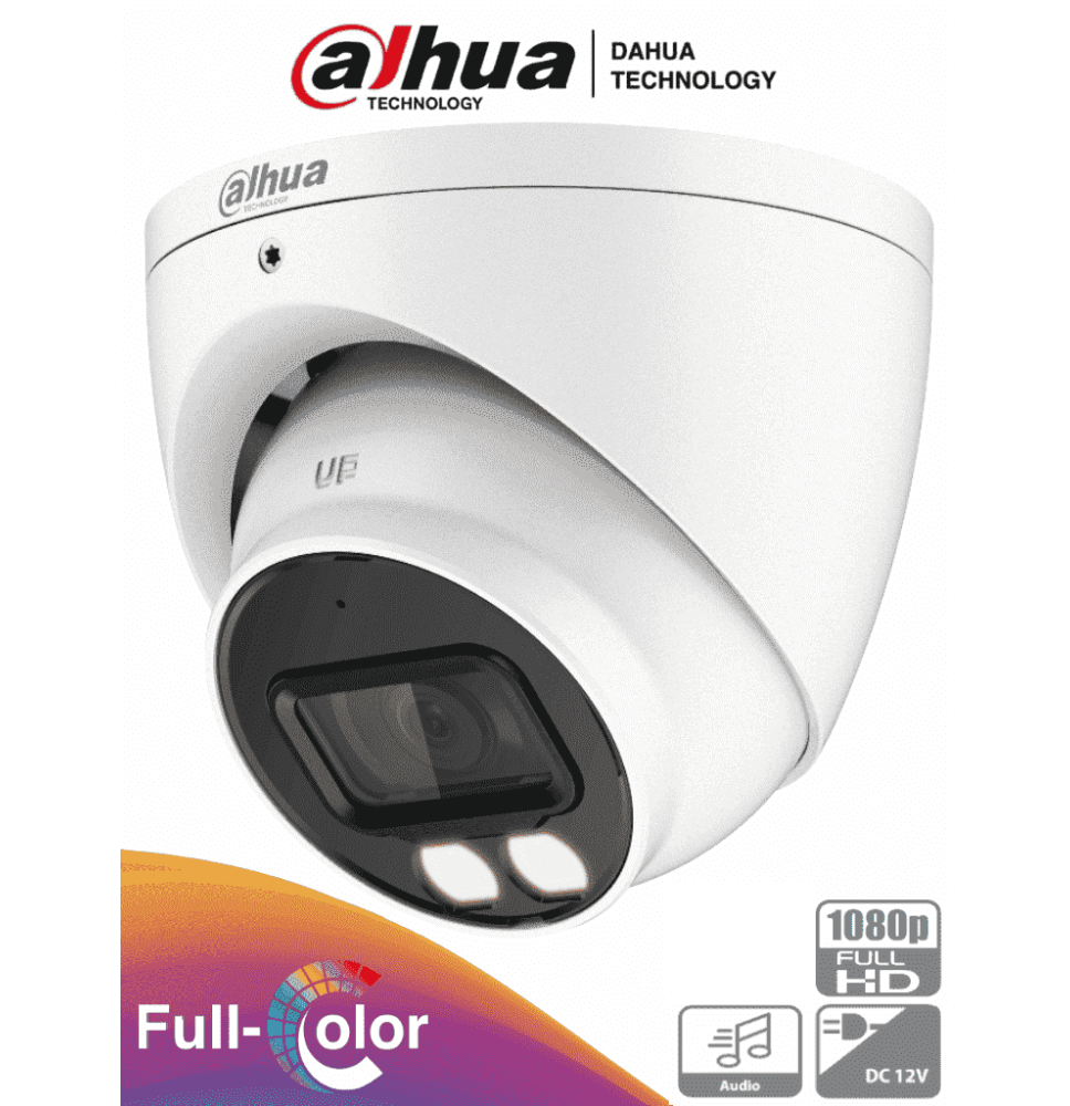 DAHUA HAC-HDW1239T-A-LED - Camara Domo Full Color de 2 Megapixeles/ 1080p/ Lente de 3