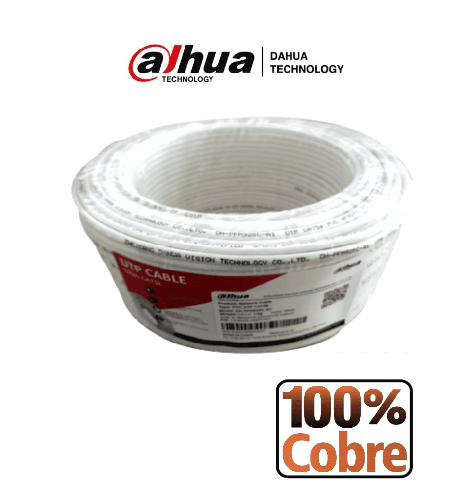 DAHUA PFM920I-5EUN-C-V2-100 - Bobina de 100 Mts de Cable UTP Cat5e/ 100% Cobre/ Color