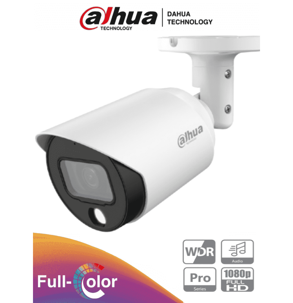 DAHUA HAC-HFW2249TN-A-LED - Camara Bullet Full Color de 2 Megapixeles/ Lente de 2.8 m