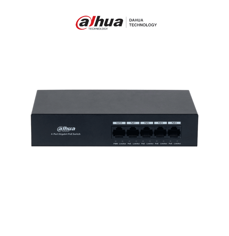 DAHUA DH-PFS3005-4GT-36 - Switch con 4 puertos Gigabit PoE y 1 puerto RJ45 10/100/100