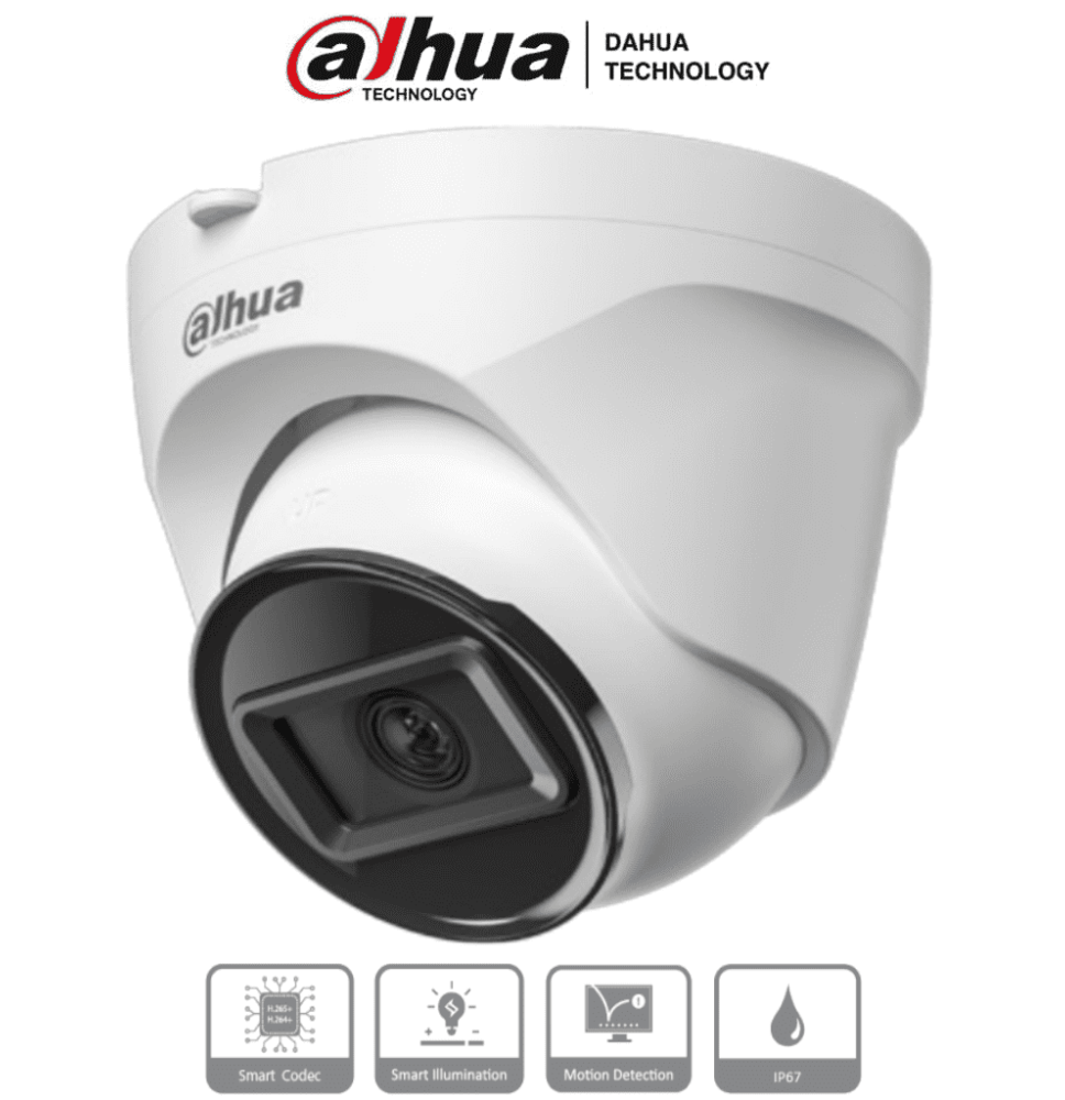 DAHUA IPC-T1E20 - Camara IP Domo de 2 MP  lente de 2.8 mm y 99 de visión. Alcance IR