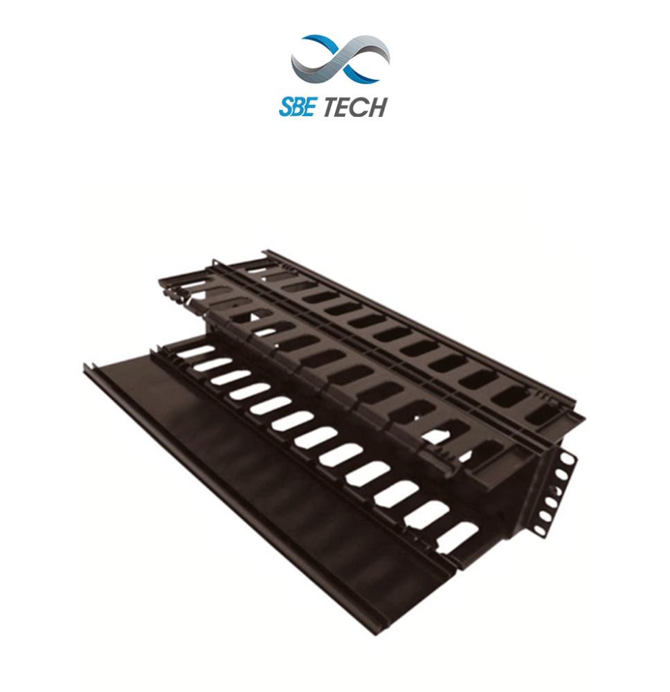 SBETECH SBE-OH2URD -  Organizador de cable horizontal para rack  con doble lado y bas