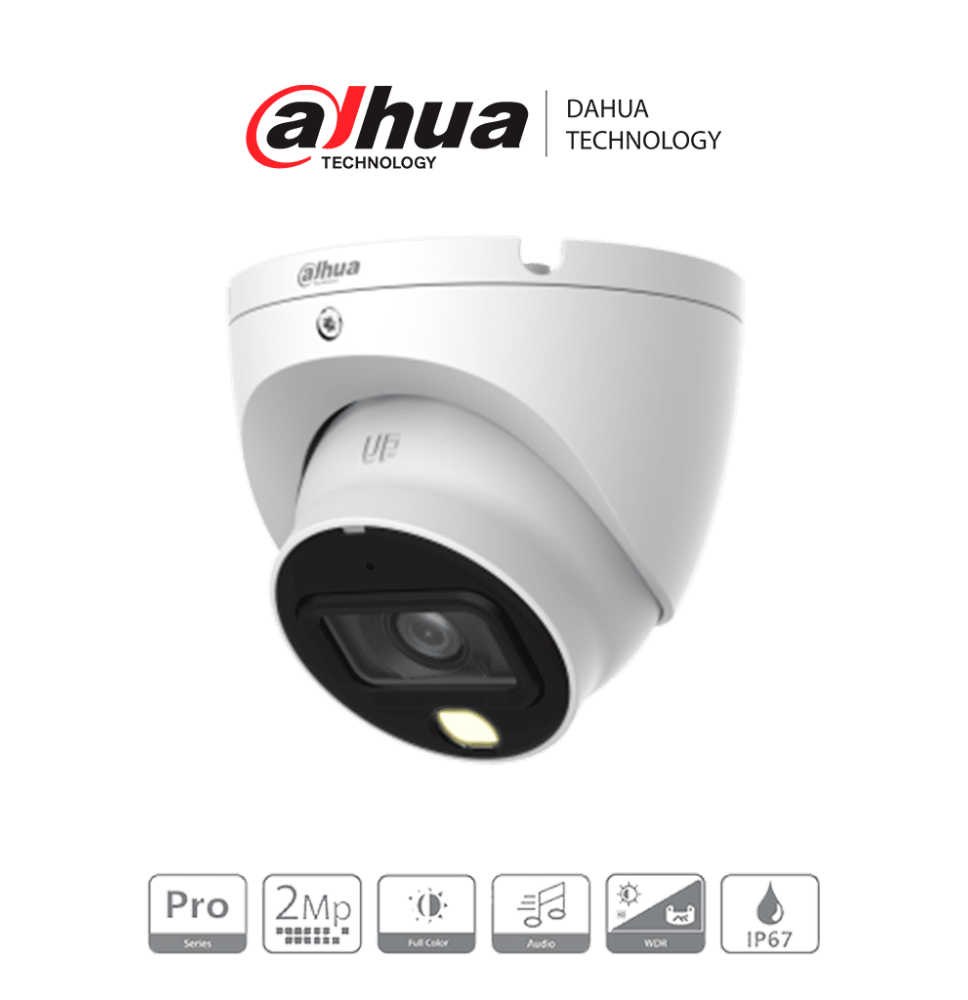 Dahua HAC-HDW2249TLM-A-LED - Cámara Domo de 2 megapíxeles/ lente 2.8mm/  Full Color/