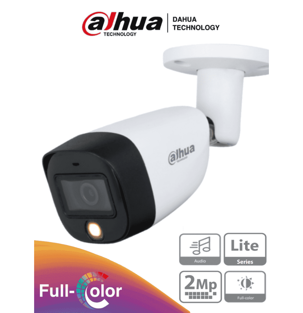 DAHUA HAC-HFW1209CMN-A-LED - Camara Bullet  Full Color 1080p/ Lente de 2.8 mm/ Micróf