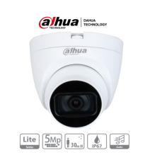 DAHUA HAC-HDW1500TLQN-A - Cámara Domo de 5 MP con micrófono integrado y lente de 2.8