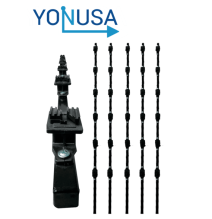 YONUSA K156L - Kit de 5 postes de perfil 3/4 en color negro de 1.2 mts de largo  con