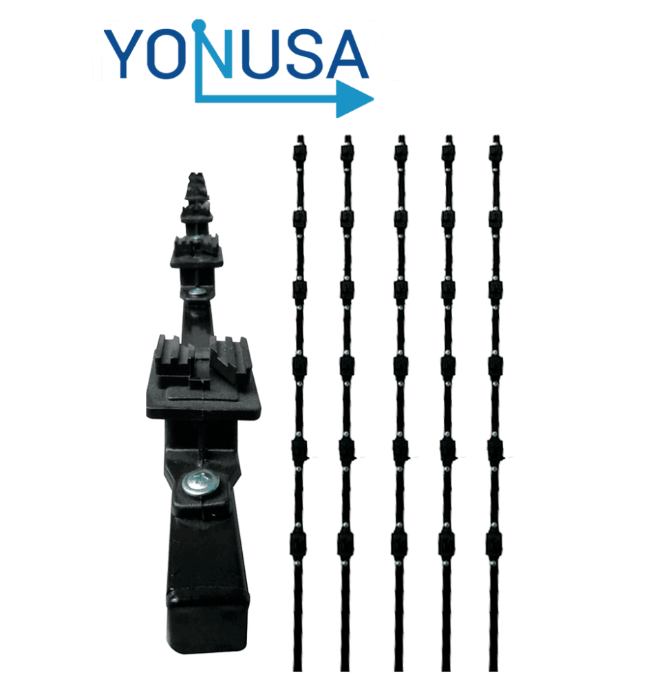 YONUSA K156L - Kit de 5 postes de perfil 3/4 en color negro de 1.2 mts de largo  con