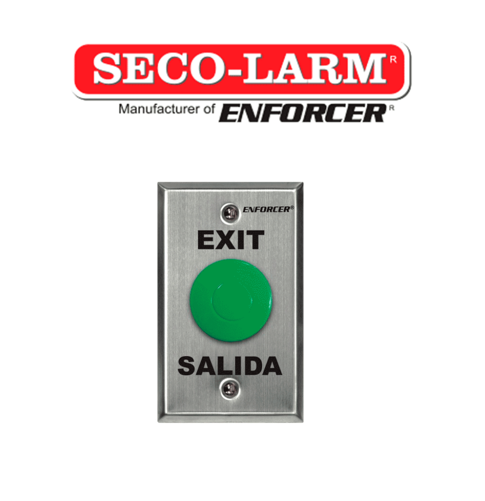 Seco-Larm SD7201GCPE1Q - Placa Con Botón Para Presionar De Color Verde De Salida. Exi