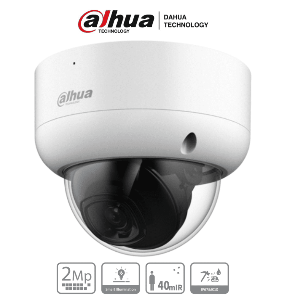 DAHUA HAC-HDBW1200EA - Cámara Domo de 2 Megapíxeles Antivandálica/ 1080p/ Lente 2.8 m