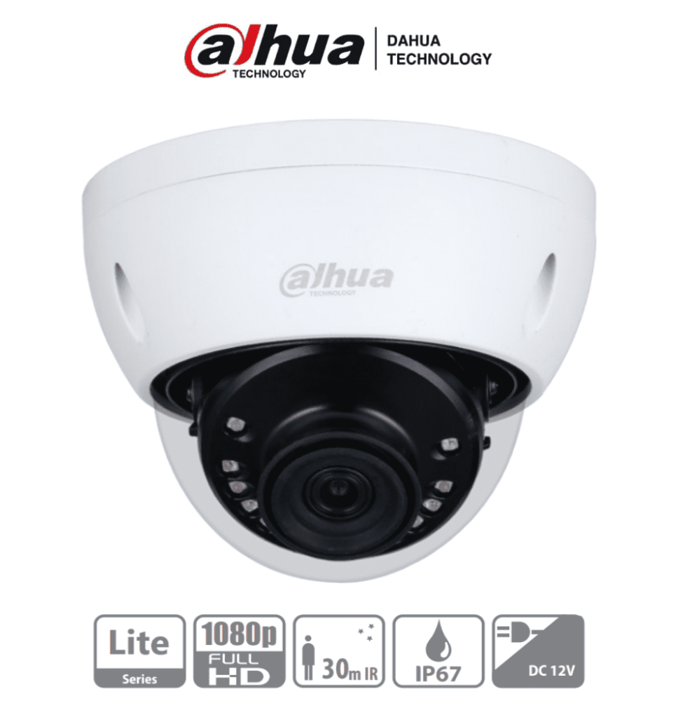 DAHUA HAC-HDBW1200E-28- Camara Domo de 2 Megapixeles Antivandalica/ 1080p/ Lente 2.8