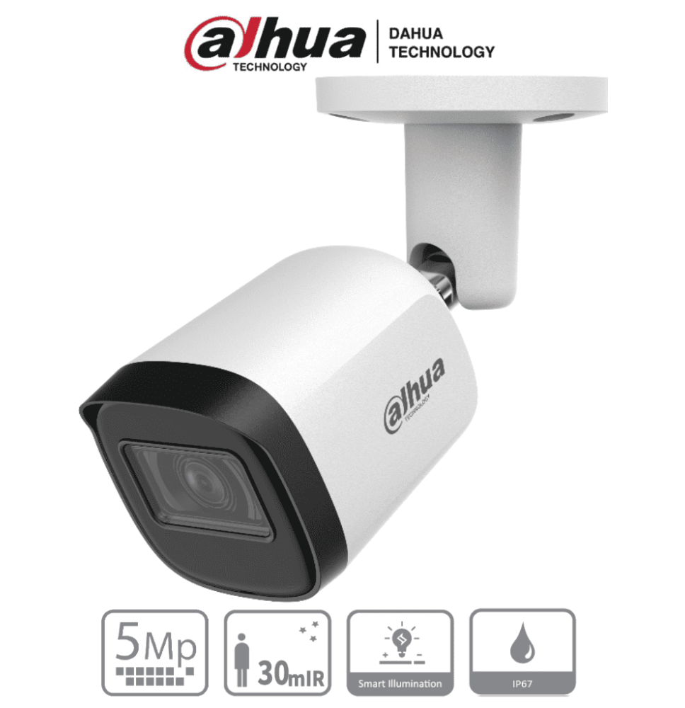 DAHUA HAC-B2A51N-U-28-S2 - Camara Bullet de 5 Megapixeles/ Lente de 2.8mm/ Angulo de