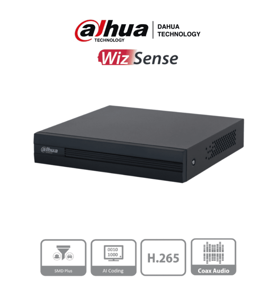 DAHUA XVR1B04-I -DVR de 4 Canales 1080p Lite WizSense y Cooper-I. Compatible con H.26