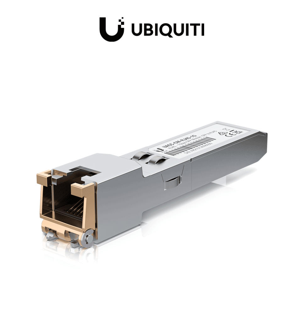 UBIQUITI UACC-CM-RJ45-1G - Modulo de Fibra UFiber/ Convertidor de SFP a RJ45/ 1000Mbp