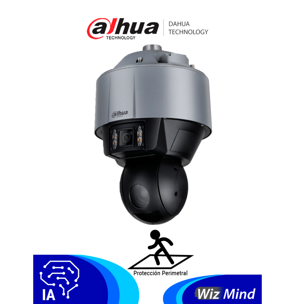 DAHUA DH-SDT5X405-4F-QA Cámara PTZ Dual de 4MP con IA WizMind y visión multivisión. DAHUA DH-SDT5X405-4F-QA Cámara PTZ Dual de 4MP con IA WizMind y visión multivisión.