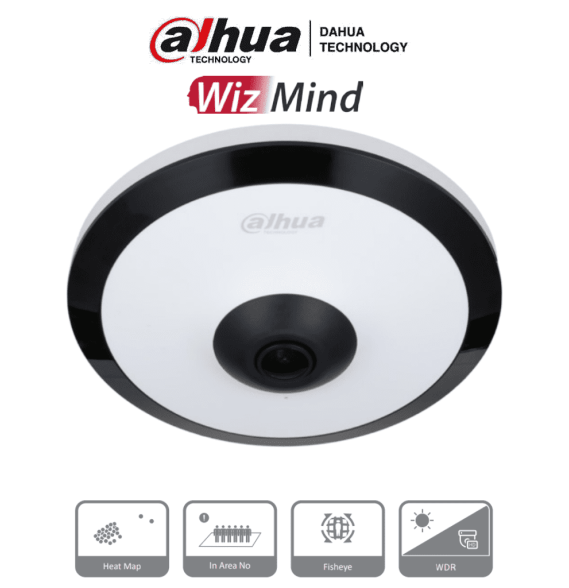 DAHUA IPC-EW5541N-AS - Cámara IP FishEye de 5 Megapíxeles/ WinzMind/ IR de 10 Mts/ H.