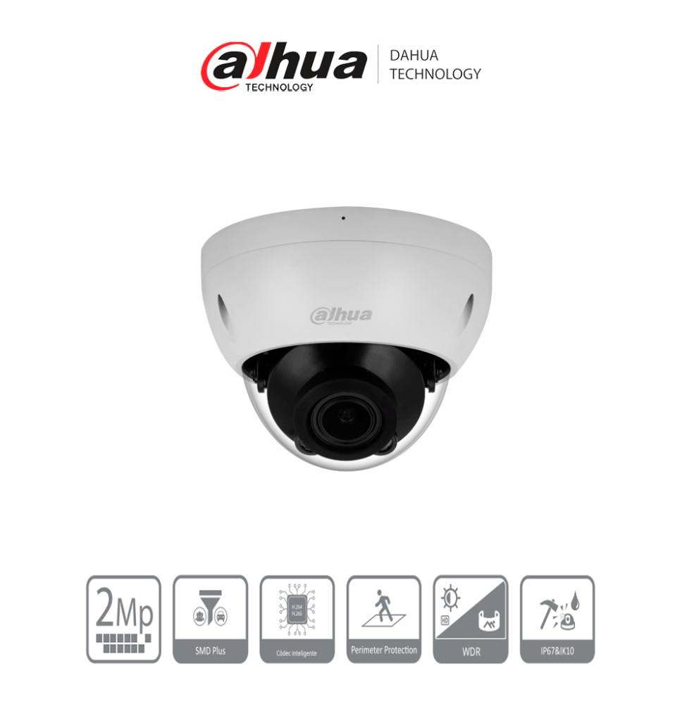 DAHUA DH-IPC-HDBW2241R-ZS Cámara Domo IP de 2 MP/ Lente Mot 2.7 mm?13.5 mm/ H.265+/ I DAHUA DH-IPC-HDBW2241R-ZS Cámara Domo IP de 2 MP/ Lente Mot 2.7 mm?13.5 mm/ H.265+/ I