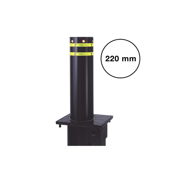 AccessPRO XB220C XB-220-C Bolardo neumático alta velocidad 100% acero   pintura negra