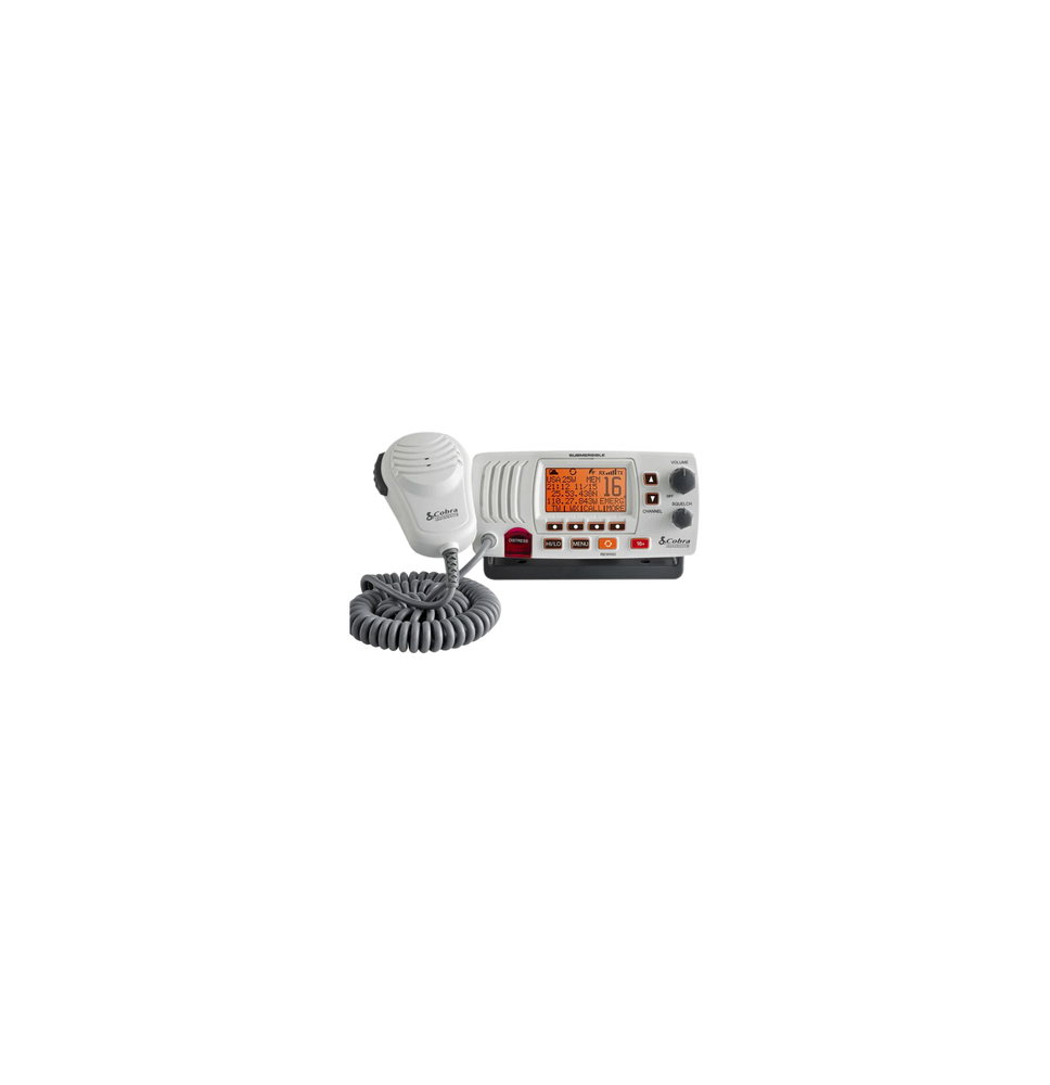 COBRA MRF57W MRF57W Radio móvil marino VHF clase D con función de megafonía y grabado