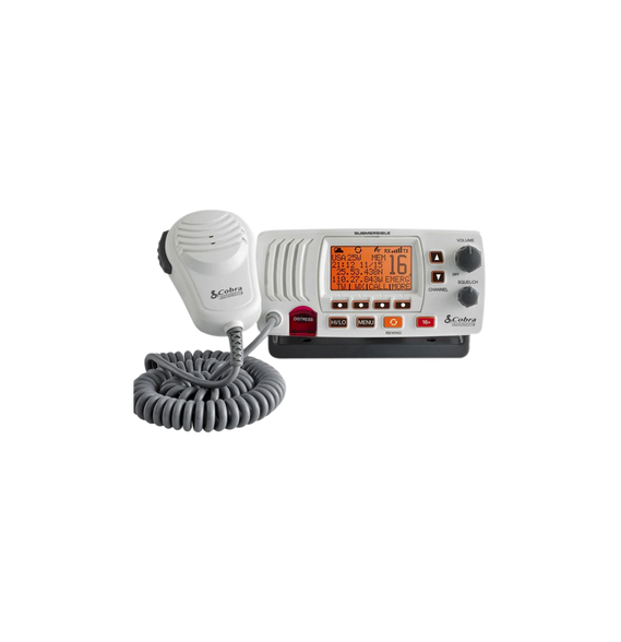 COBRA MRF57W MRF57W Radio móvil marino VHF clase D con función de megafonía y grabado