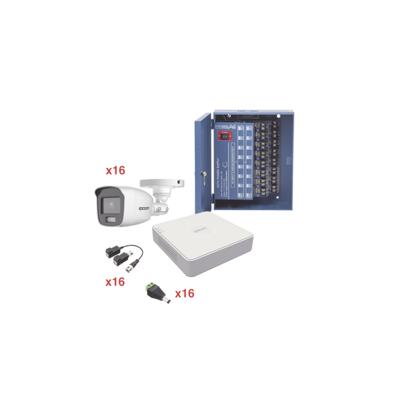 EPCOM KE1080PL16BCA KE1080PL/16BCA Kit TurboHD 1080p Lite / DVR 16 Canales / 16 Cámar