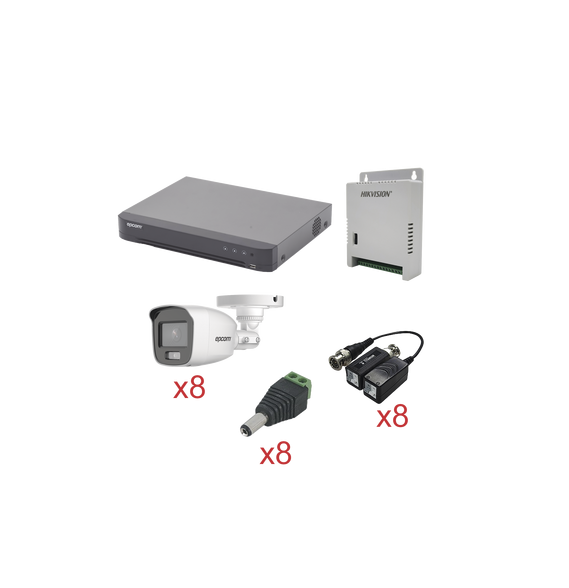 EPCOM KEVTX8T8BGA KEVTX8T8BG/A KIT TurboHD con Audio 1080p / DVR 8 Canales / 8 Cámara
