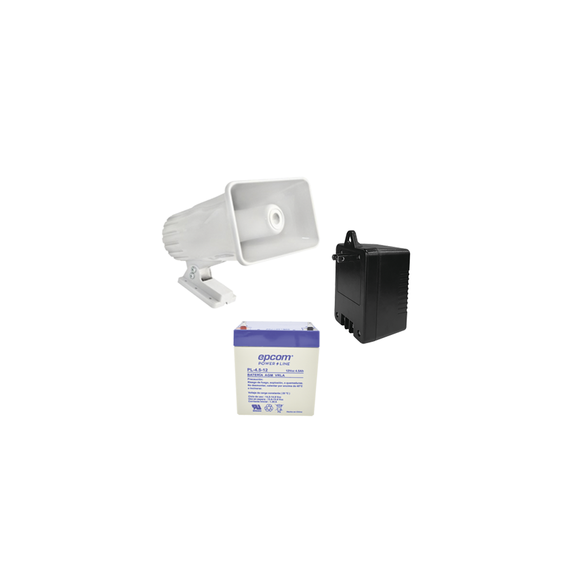 Syscom 4A16V30W 4A16V30W Kit de accesorios con Bateria 4Ah Transformador 16.5Vca y si