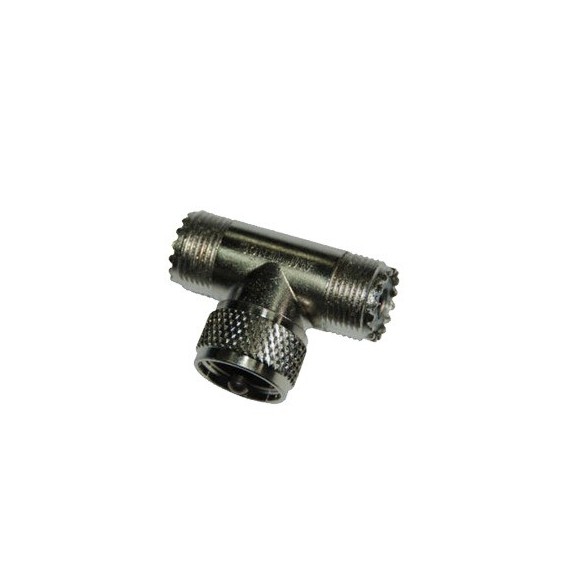 Syscom ARF1011ND ARF1011-ND Adaptador  T  AMPHENOL de UHF Macho (PL-259) a Doble UHF