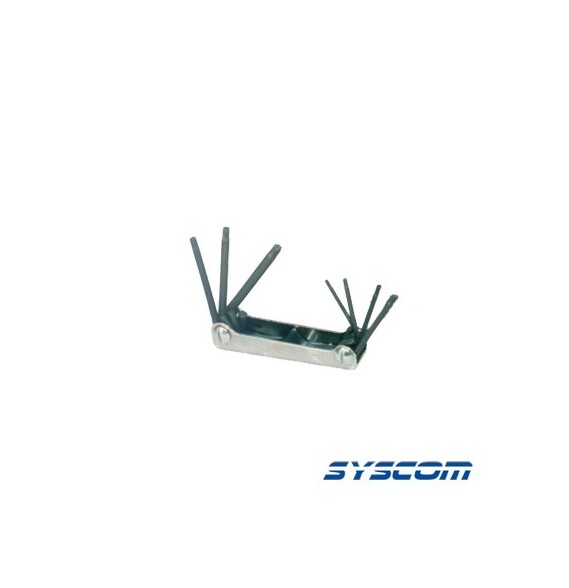 Syscom 370572 370-572 Juego de 7 Llaves TORX: T6 T7 T8 T9 T10 T15 y T20.